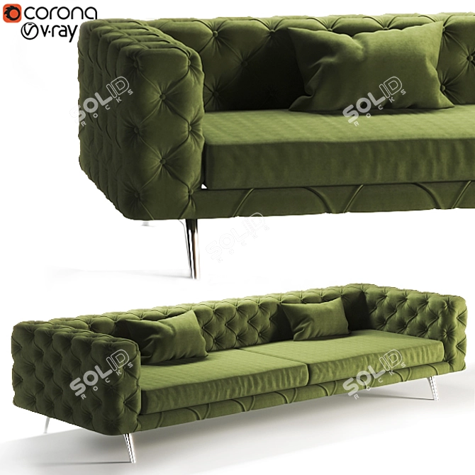 3D MAX 2015 Sofa: Textured & Rendered 3D model image 1