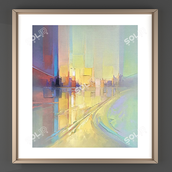 Modern Abstract Art Painting 3D model image 1