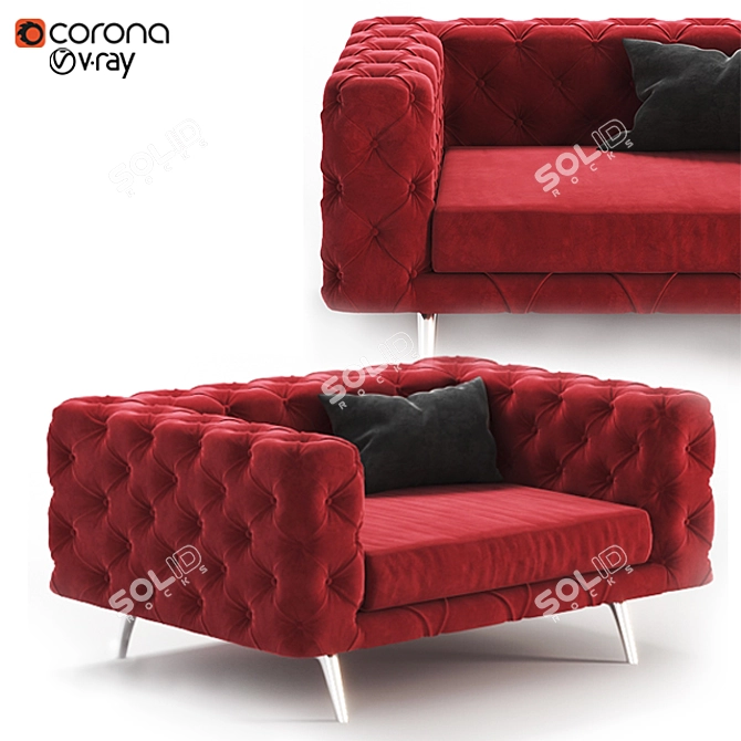 Modern Lounge Armchair 004 3D model image 1
