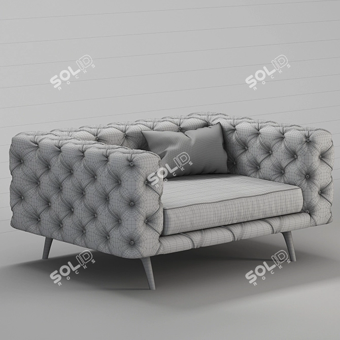 Modern Lounge Armchair 004 3D model image 3