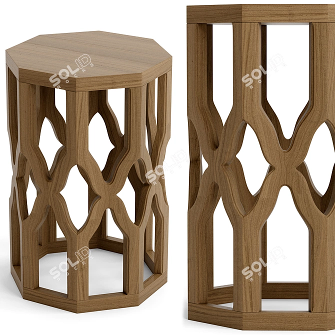 Modern Rustic Inder Side Table 3D model image 1