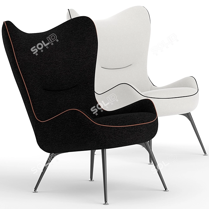 Wittmann Contessa Armchair: Elegant, Compact, and Comfortable! 3D model image 1