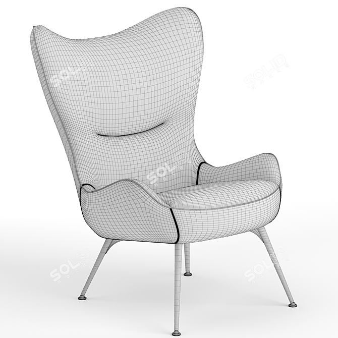 Wittmann Contessa Armchair: Elegant, Compact, and Comfortable! 3D model image 4