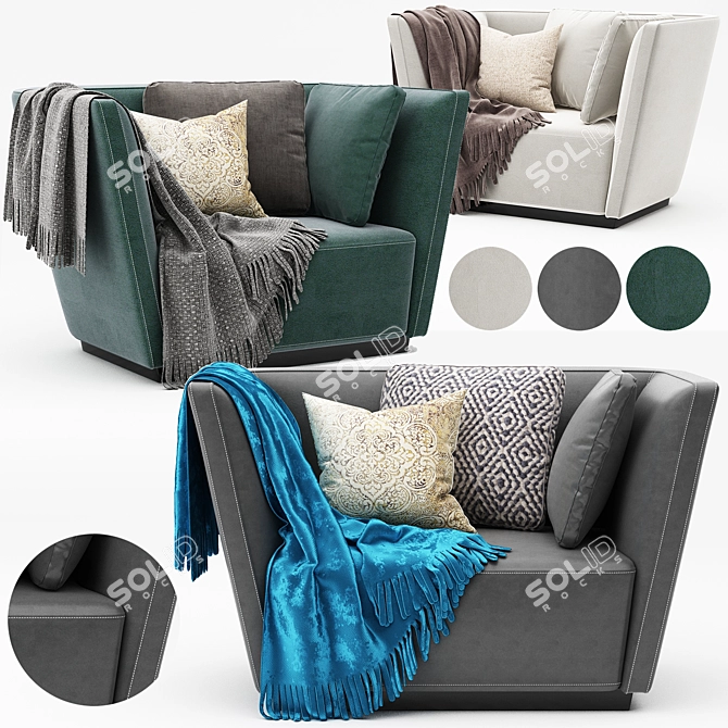 Sleek Modern Arm Chair: High-quality Design 3D model image 1