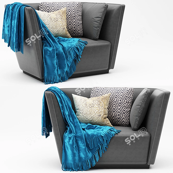 Sleek Modern Arm Chair: High-quality Design 3D model image 2