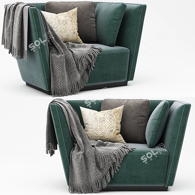 Sleek Modern Arm Chair: High-quality Design 3D model image 3