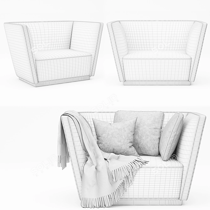 Sleek Modern Arm Chair: High-quality Design 3D model image 5