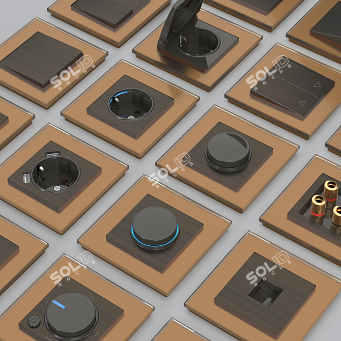 Werkel Bronze OM Sockets & Switches 3D model image 2