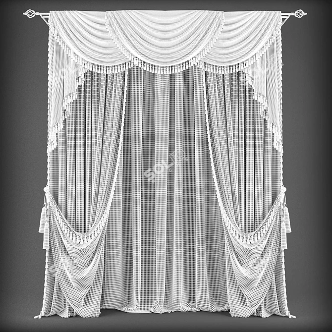 Elegant Poly Curtains 3D model image 2