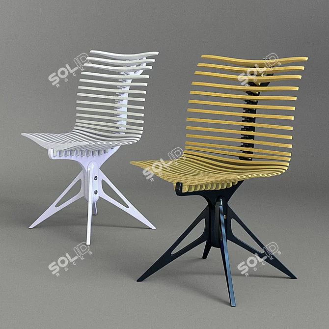 Elegant Skeleton Designer Chair 3D model image 2