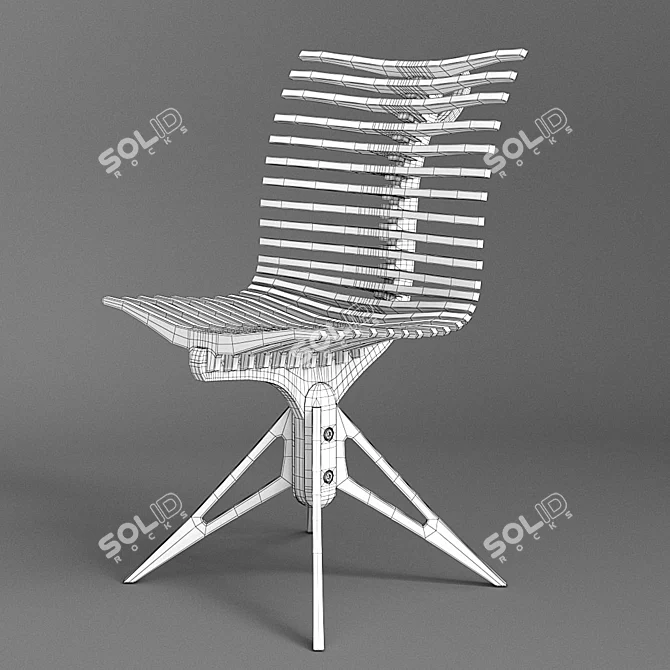 Elegant Skeleton Designer Chair 3D model image 3