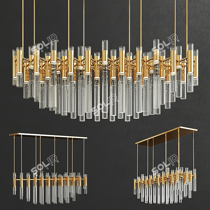 Elegant Waterfall Luxxu Chandelier 3D model image 1