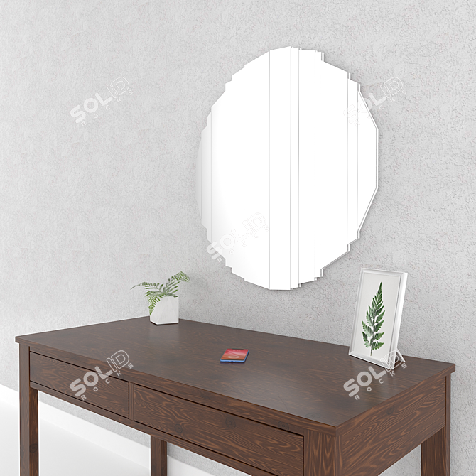 Elegant Mirror and Table Set 3D model image 2