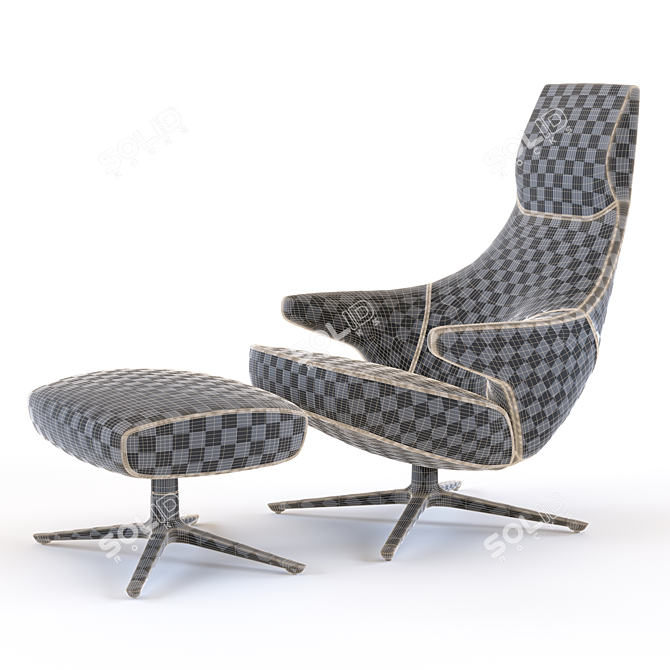 Poltrona Frau Jay Lounge Chair 3D model image 4