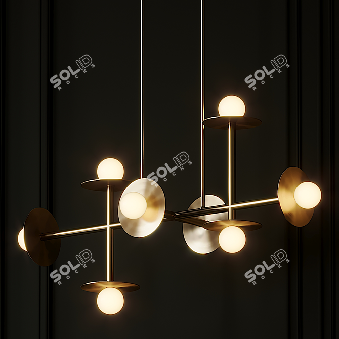 Modern Elegance: Nodes 8 Light Linear Suspension 3D model image 2