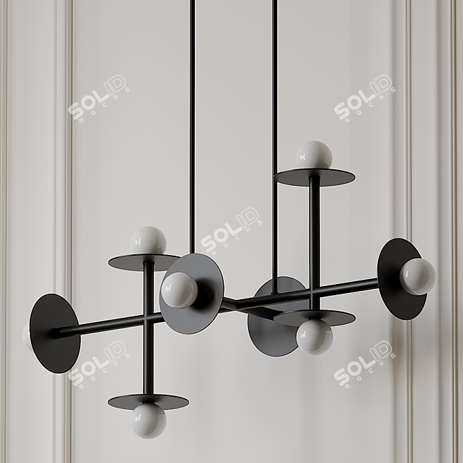 Modern Elegance: Nodes 8 Light Linear Suspension 3D model image 3