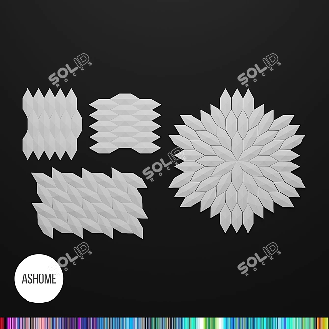 3D Wall Tiles by ASHOME #1: Stylish and Versatile 3D model image 9