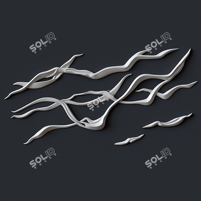 Sleek Wall Decor: Modifiable Design 3D model image 1