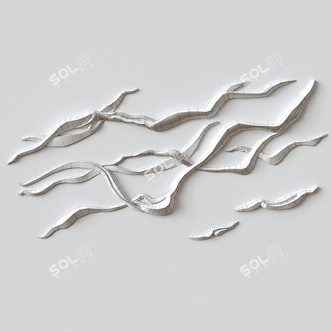 Sleek Wall Decor: Modifiable Design 3D model image 2