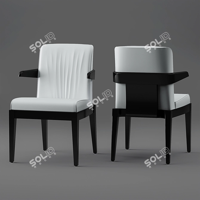 Title: SAFFRON Solid Wood Chair 3D model image 1