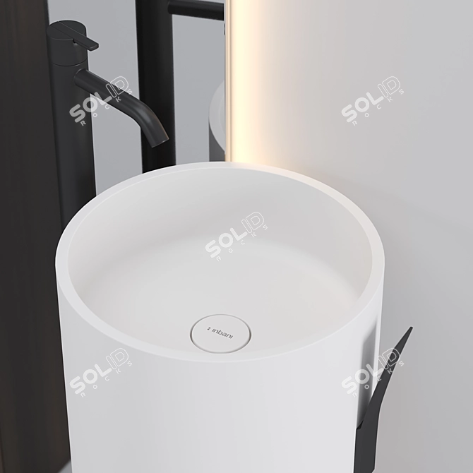 Strato Glass Cabinet & Giro Sink 3D model image 2