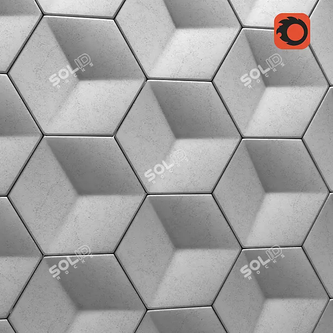 Hexahedral 3D Panel: Stunning Design 3D model image 1