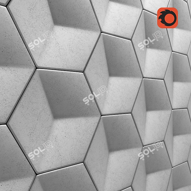 Hexahedral 3D Panel: Stunning Design 3D model image 4