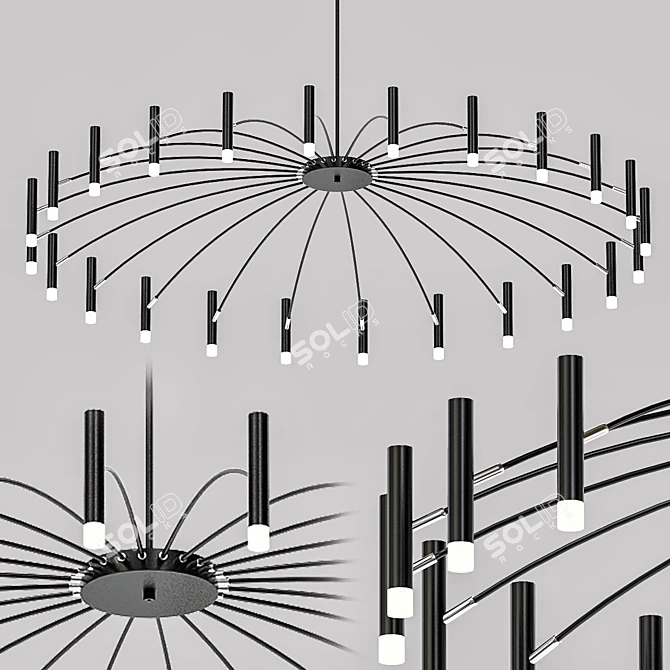 Scandinavian LED Chandelier+: Creative Art for Bedroom, Foyer, Restaurant, Dining Room (Morning Star) 3D model image 1