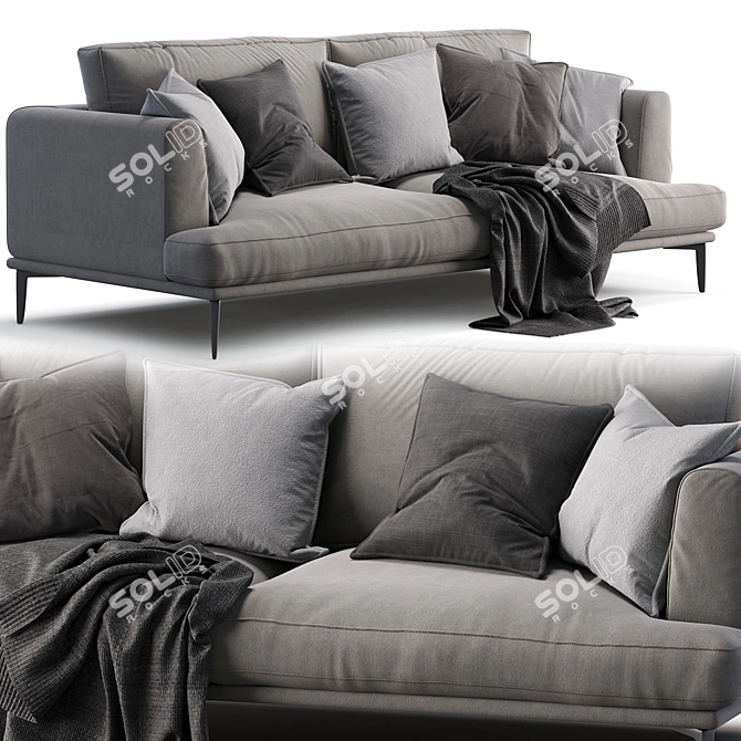 Luxurious Modern Alexis Sofa 3D model image 1