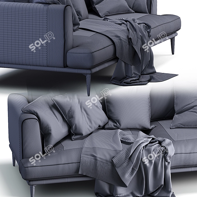 Luxurious Modern Alexis Sofa 3D model image 5