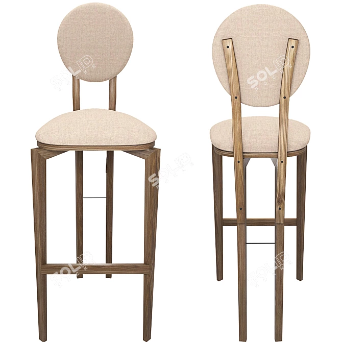 Circus Bar Stool: Ergonomic Design 3D model image 2