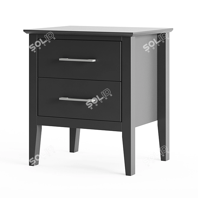 Coastwood Dark Grey Bedside Drawer 3D model image 1