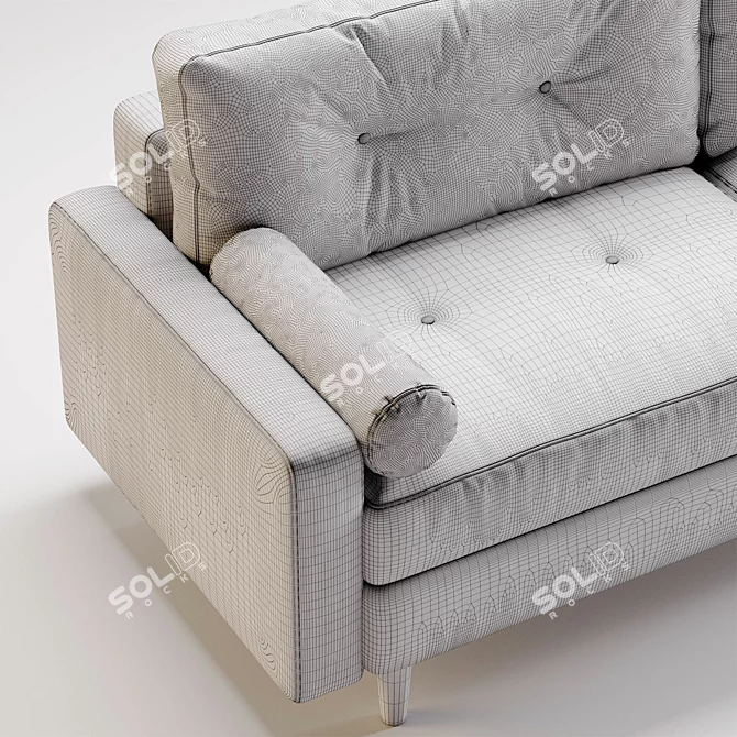 Elegant Gray Sofa, Perfectly Sized 3D model image 3