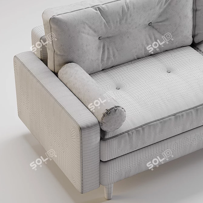 Elegant Gray Sofa, Perfectly Sized 3D model image 5