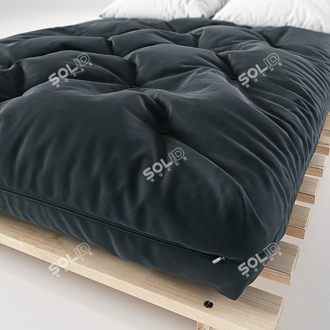 Authentic Japanese Futon: Classic Comfort 3D model image 2