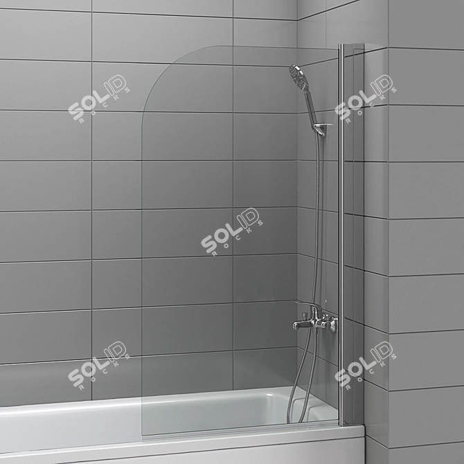 Luxury Bath and Shower Curtains Set 3D model image 4