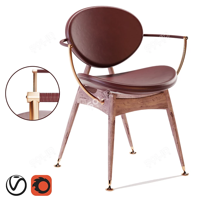 Modern Circle Chair: 3Dmax Model for Vray and Corona Render 3D model image 1