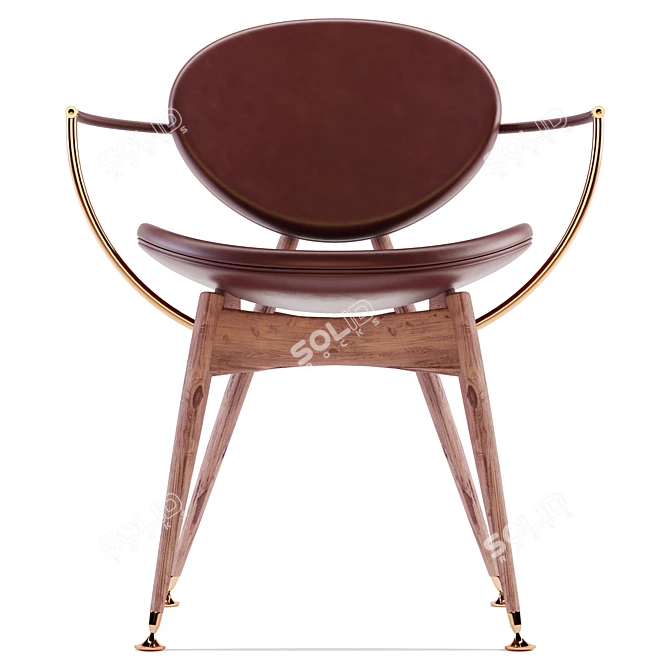 Modern Circle Chair: 3Dmax Model for Vray and Corona Render 3D model image 2