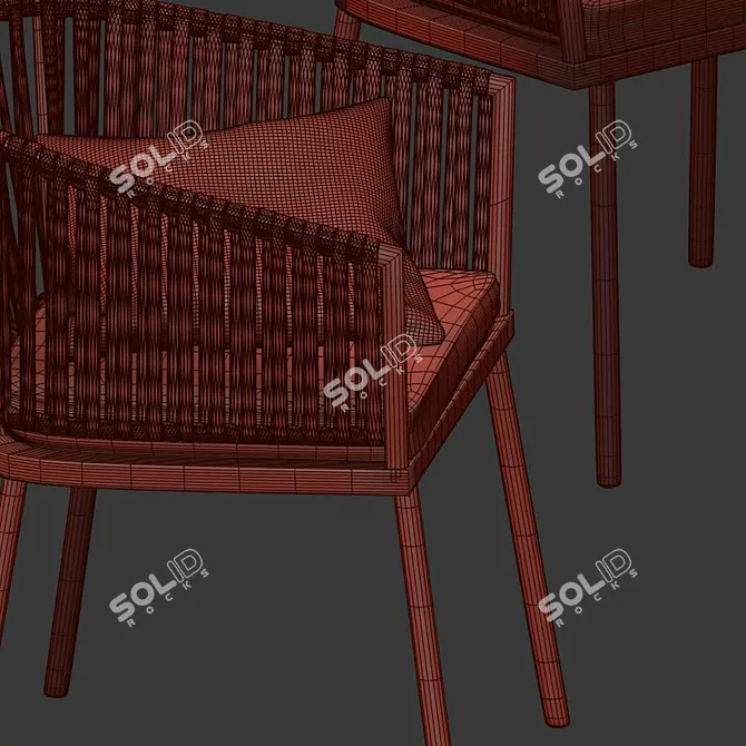 Elegant 4union Dining Set 3D model image 3