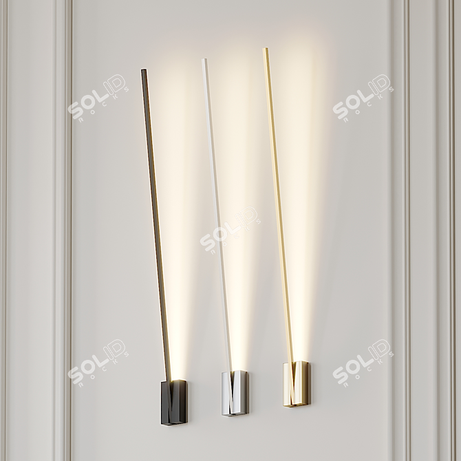 Sleek Lever LED Wall Sconce 3D model image 1