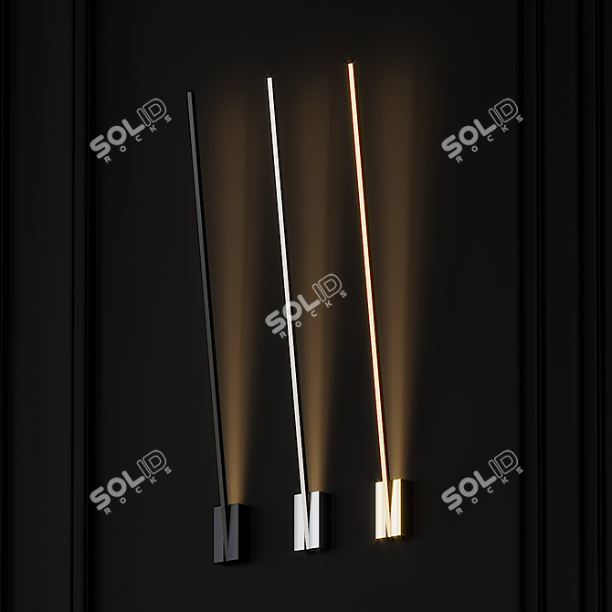 Sleek Lever LED Wall Sconce 3D model image 2