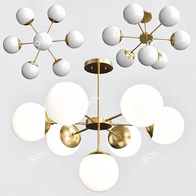 Perla: Elegant 7-Light Mesh Chandelier 3D model image 1