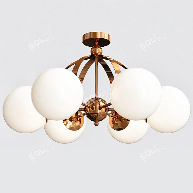 Eurosvet Glass Globe Pendant Light 3D model image 2