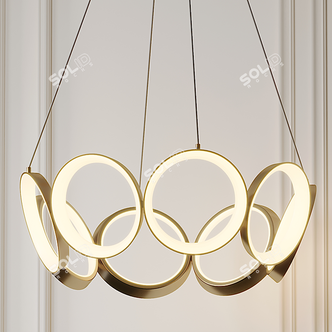 Elegant Oros LED Chandelier: Timeless Beauty 3D model image 1