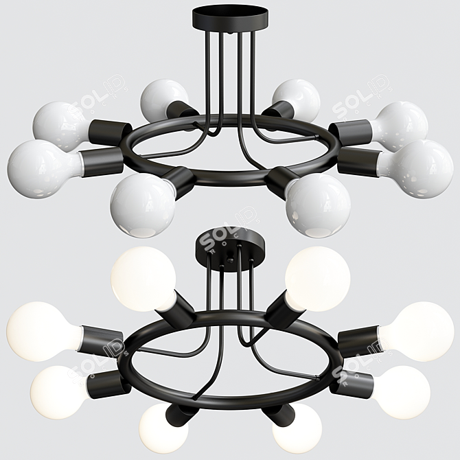 Arte Lamp Highgarden: Elegant 8-Light Chandelier 3D model image 1