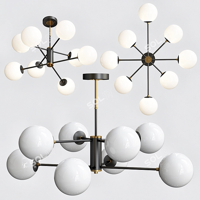 Eurosvet 8-Light Modern Chandelier 3D model image 1