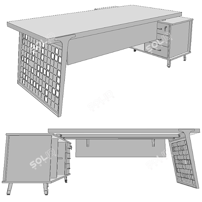 Zenon Executive Table Set 3D model image 4