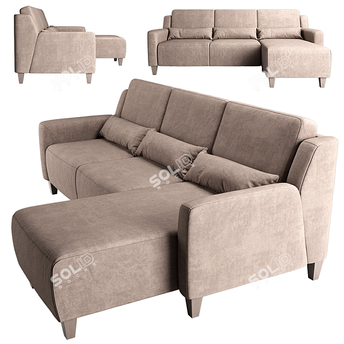 Elegant Comfort: Cabo Sofa 3D model image 1