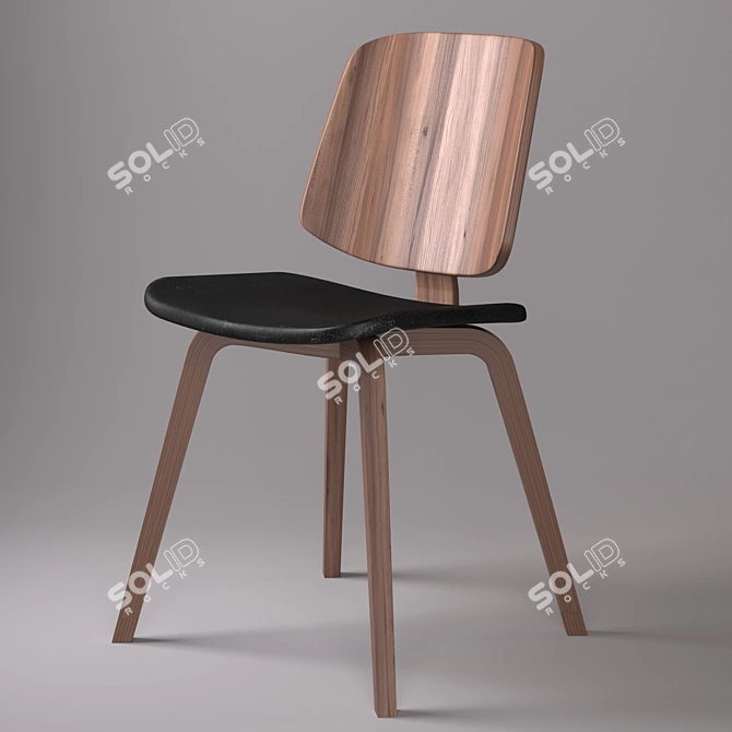 Scandinavian Elegance: Aarhus Chair 3D model image 1
