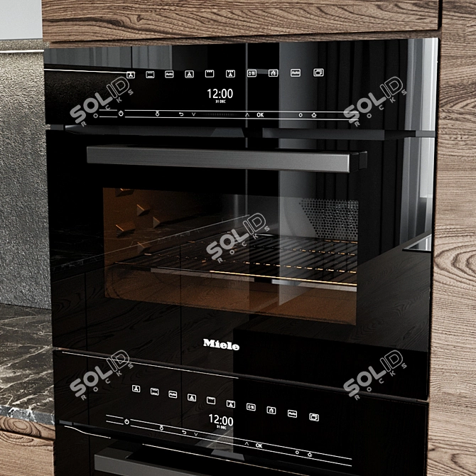 Elegant Kitchen Duo: Blanco Sink & Miele Oven 3D model image 4